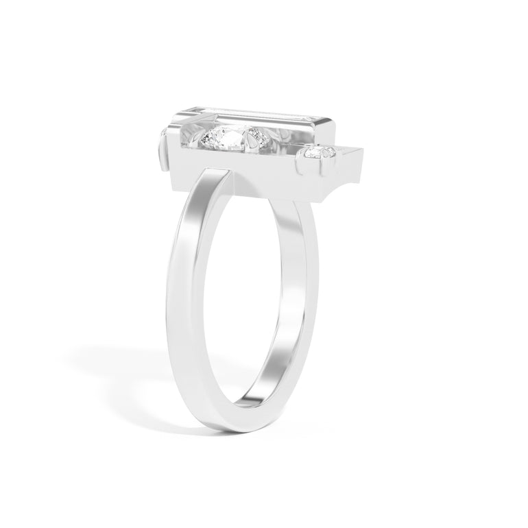 Shahla Karimi Scarpa Brilliant Olivetti Frame Ring 14K White Gold