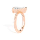 Shahla Karimi Ando Baguette Sloping Semi-Bezel Ring  14K Rose Gold