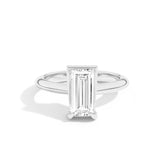 Shahla Karimi Ando Baguette Sloping Semi-Bezel Ring  14K White Gold
