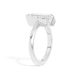 Shahla Karimi Ando Baguette Sloping Semi-Bezel Ring  14K White Gold