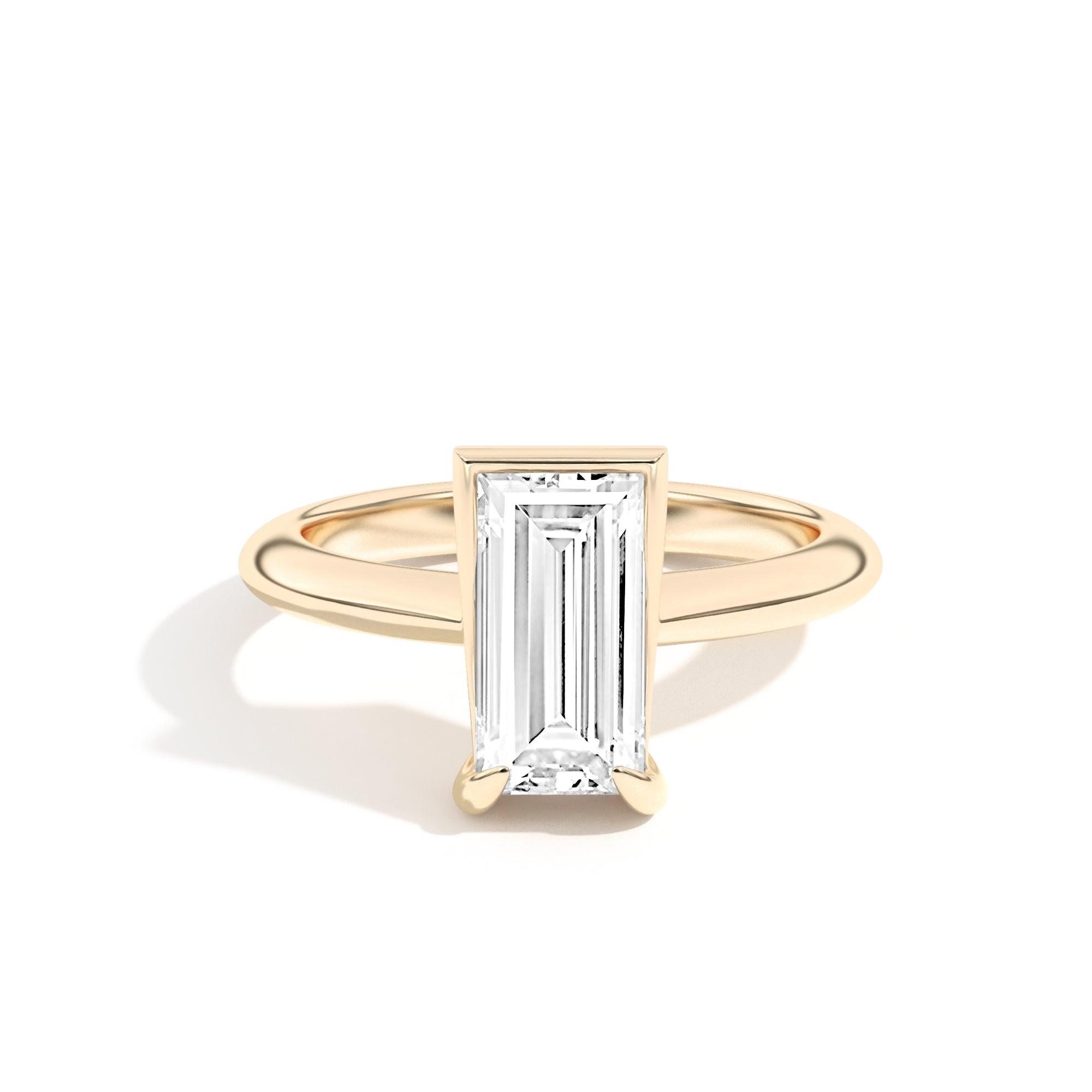 Shahla Karimi Ando Baguette Sloping Semi-Bezel Ring  14K Yellow Gold