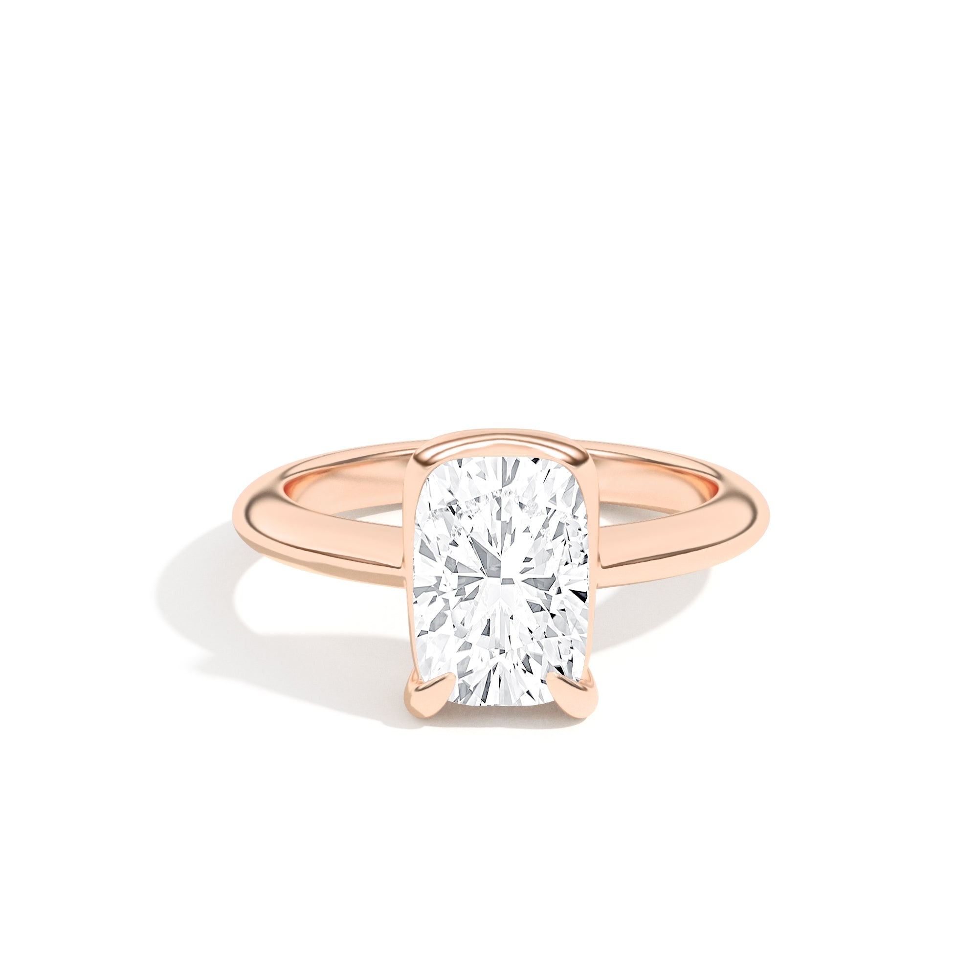 Shahla Karimi Ando Cushion Sloping Semi-Bezel Ring  14K Rose Gold