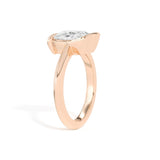 Shahla Karimi Ando Cushion Sloping Semi-Bezel Ring  14K Rose Gold