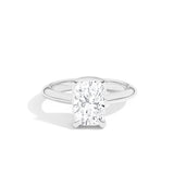 Shahla Karimi Ando Cushion Sloping Semi-Bezel Ring  14K White Gold