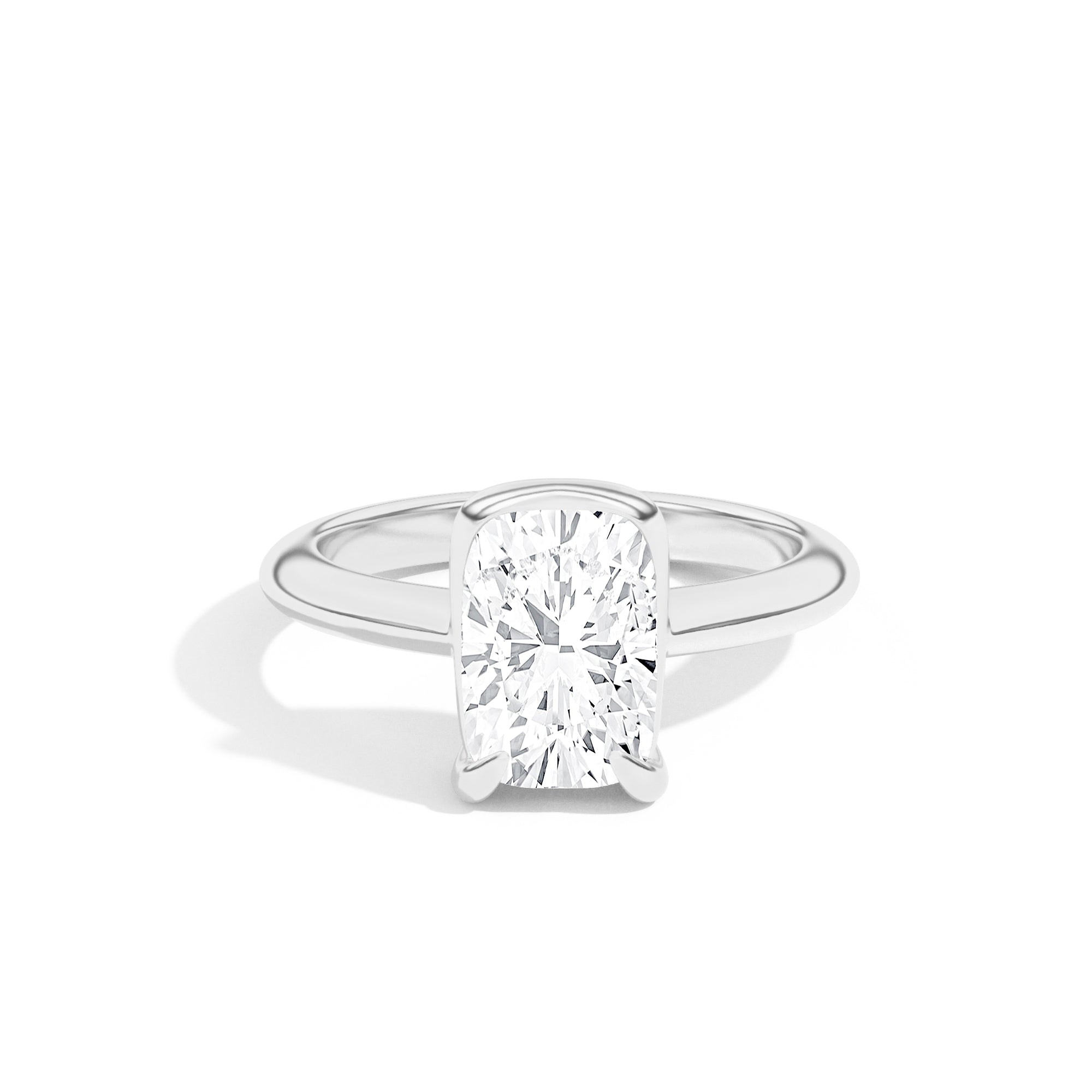 Shahla Karimi Ando Cushion Sloping Semi-Bezel Ring  14K White Gold