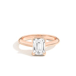 Shahla Karimi Ando Emerald Sloping Semi-Bezel Ring  14K Rose Gold