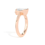 Shahla Karimi Ando Emerald Sloping Semi-Bezel Ring  14K Rose Gold
