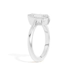 Shahla Karimi Ando Emerald Sloping Semi-Bezel Ring  14K White Gold