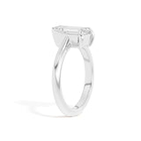 Shahla Karimi Ando Emerald Sloping Semi-Bezel Ring  14K White Gold