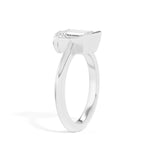Shahla Karimi Ando Emerald Sloping Semi-Bezel Ring  14K White Gold