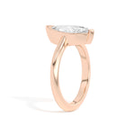 Shahla Karimi Ando Marquise Sloping Semi-Bezel Ring  14K Rose Gold
