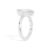 Shahla Karimi Ando Marquise Sloping Semi-Bezel Ring  14K White Gold