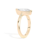 Shahla Karimi Ando Marquise Sloping Semi-Bezel Ring  14K Yellow Gold