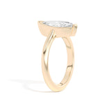 Shahla Karimi Ando Marquise Sloping Semi-Bezel Ring  14K Yellow Gold