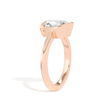 Shahla Karimi Ando Oval Sloping Semi-Bezel Ring  14K Rose Gold