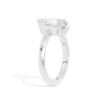 Shahla Karimi Ando Oval Sloping Semi-Bezel Ring  14K White Gold