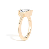 Shahla Karimi Ando Oval Sloping Semi-Bezel Ring  14K Yellow Gold