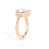 Shahla Karimi Ando Pear Sloping Semi-Bezel Ring  14K Rose Gold