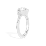 Shahla Karimi Ando Brilliant Sloping Semi-Bezel Ring 14K White Gold