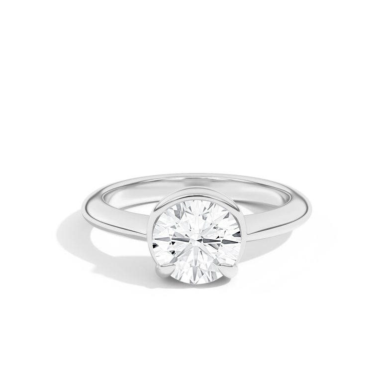 Shahla Karimi Ando Brilliant Sloping Semi-Bezel Ring 14K White Gold