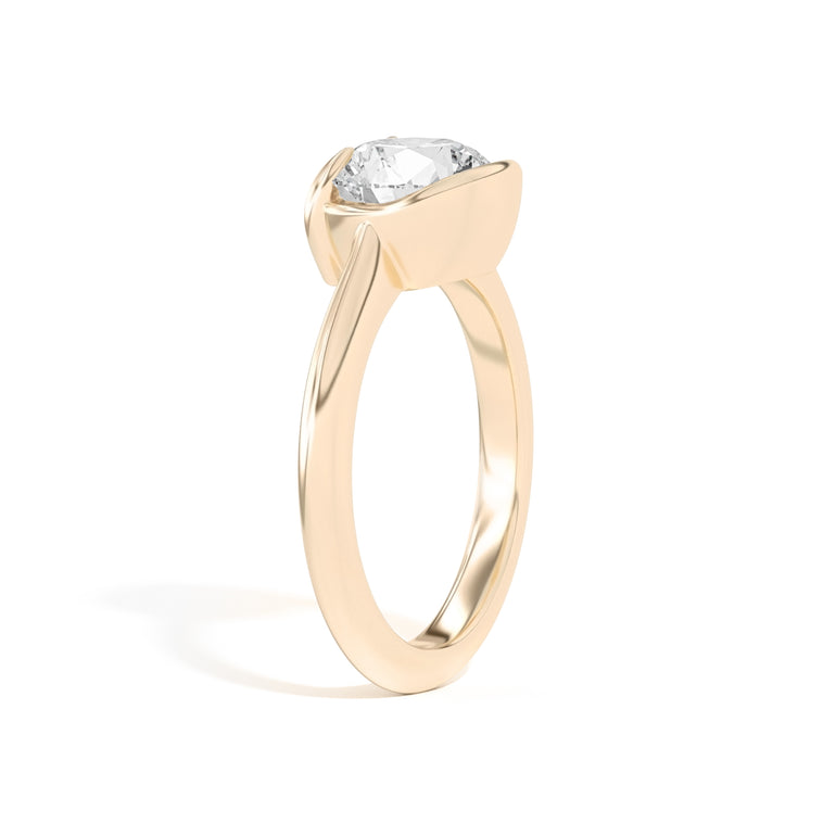 Shahla Karimi Ando Brilliant Sloping Semi-Bezel Ring 14K Yellow Gold