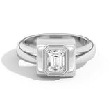 Shahla Karimi Ando Emerald Bezel Wrap Ring 14K White Gold