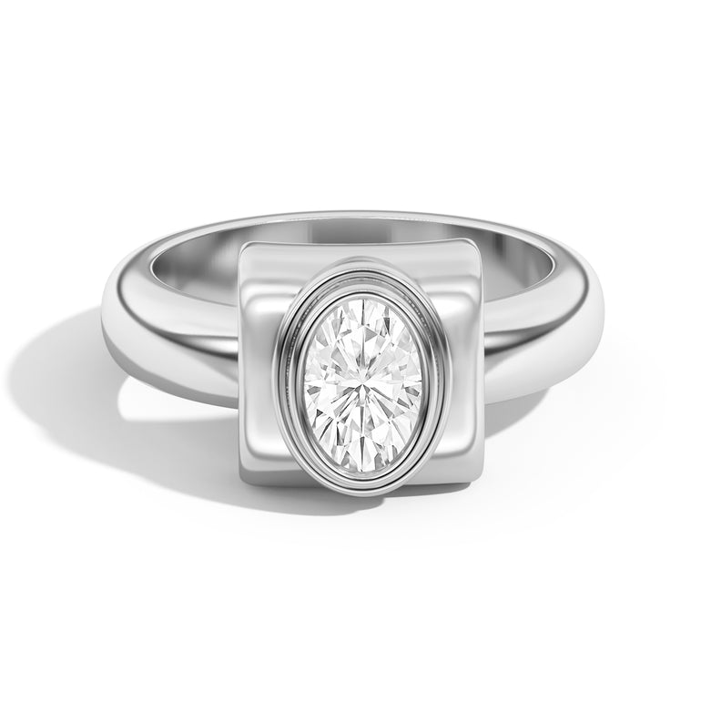 Shahla Karimi Ando Oval Bezel Wrap Ring 14K White Gold