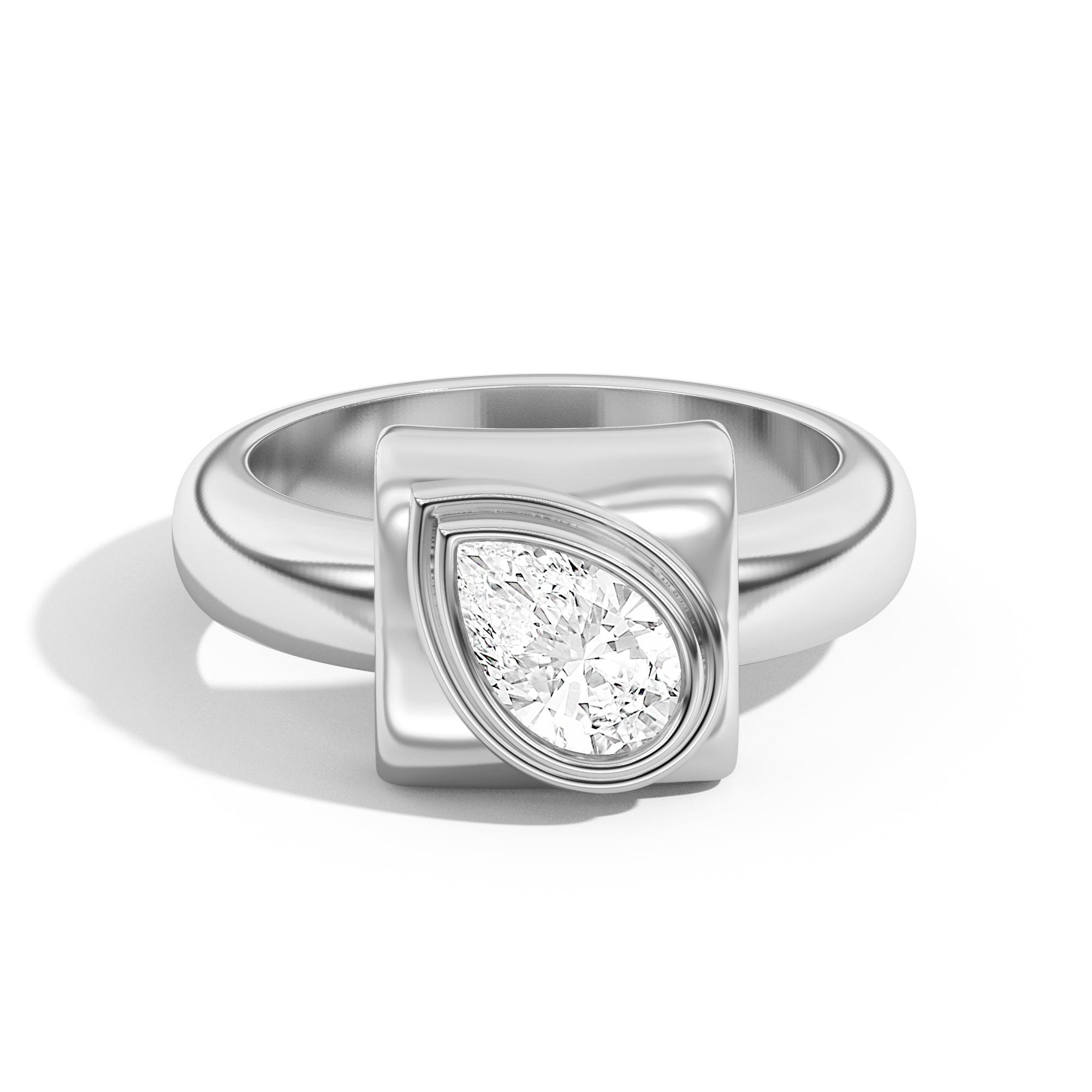 Shahla Karimi Ando Pear Bezel Wrap Ring 14K White Gold