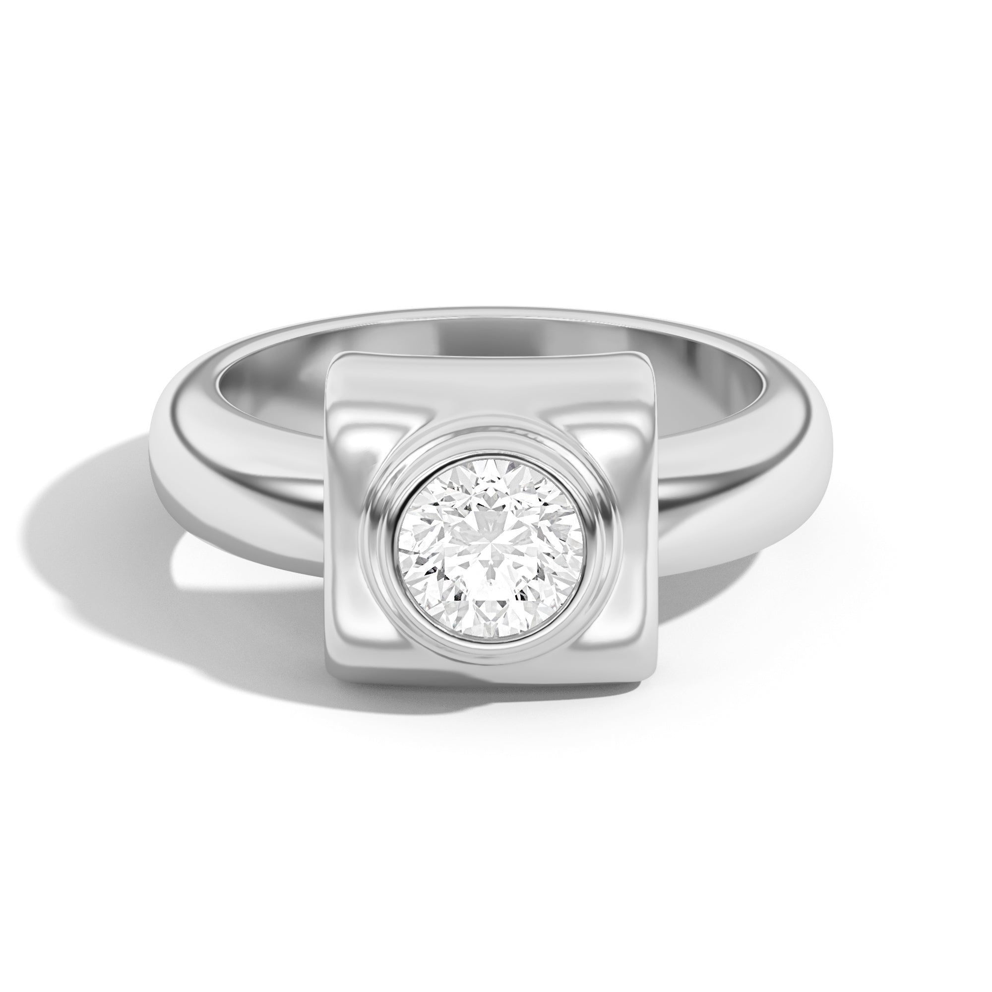 Shahla Karimi Ando Round Bezel Wrap Ring 14K White Gold