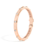 Shahla Karimi Jewelry Cast Iron Rivet Clasp Bangle 14K Rose Gold