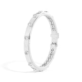 Shahla Karimi Jewelry Cast Iron Rivet Clasp Bangle 14K White Gold