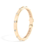 Shahla Karimi Jewelry Cast Iron Rivet Clasp Bangle 14K Yellow Gold