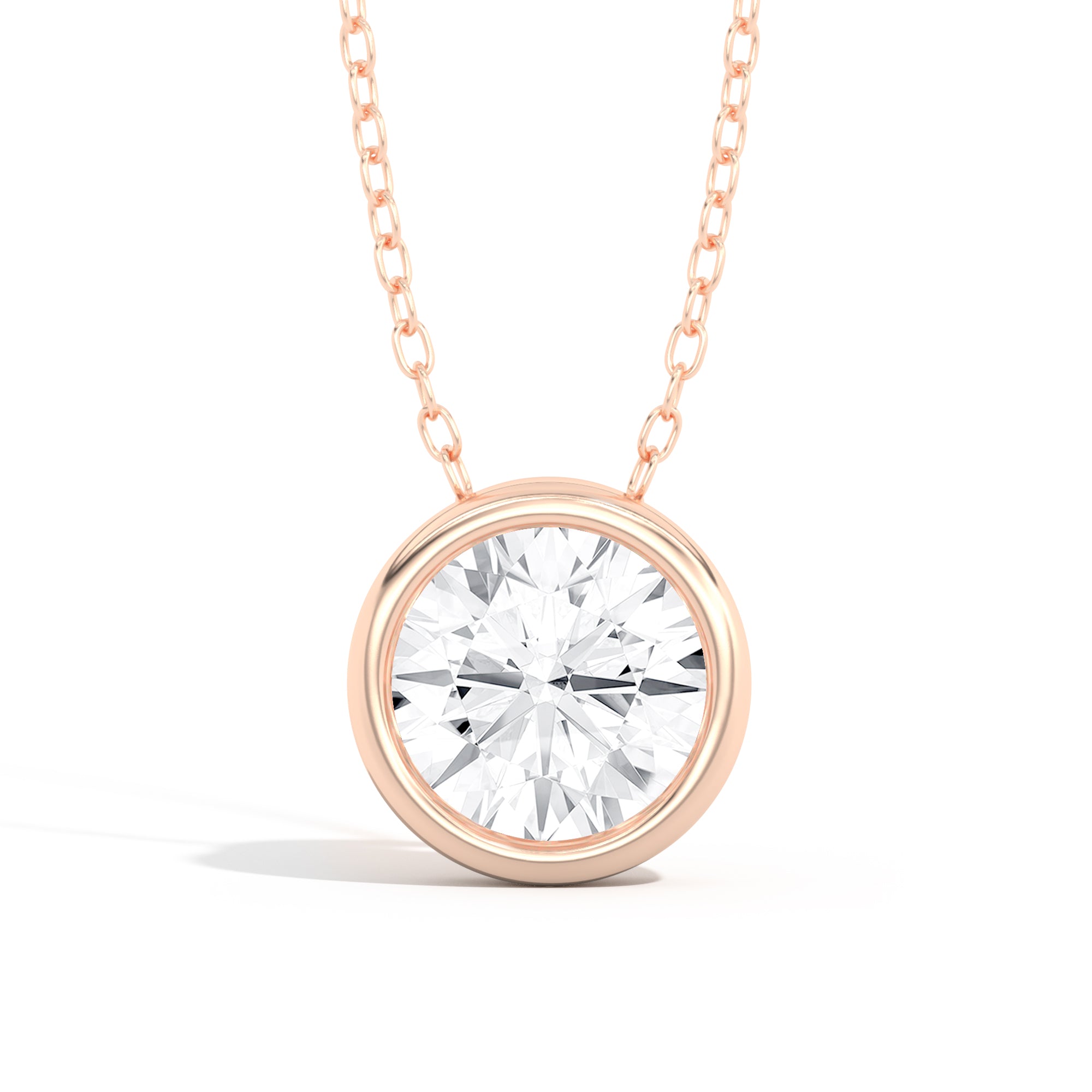 1 Carat Bezel Set Round Necklace