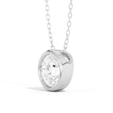 Shahla Karimi pendant in 14K white gold with round-cut diamond on white background