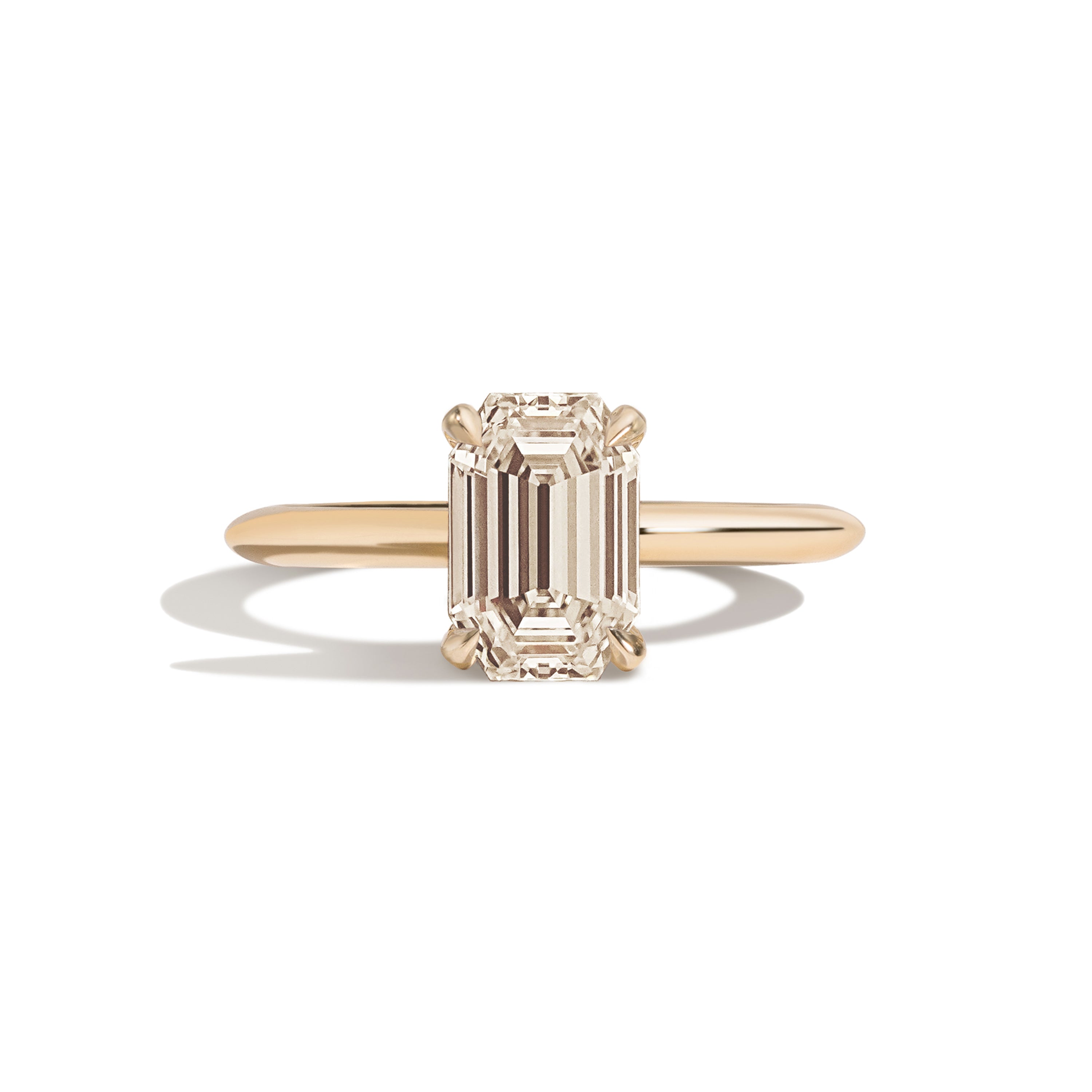 Shahla Karimi Jewelry Old Mine Emerald 14K Gold Ring on a white background