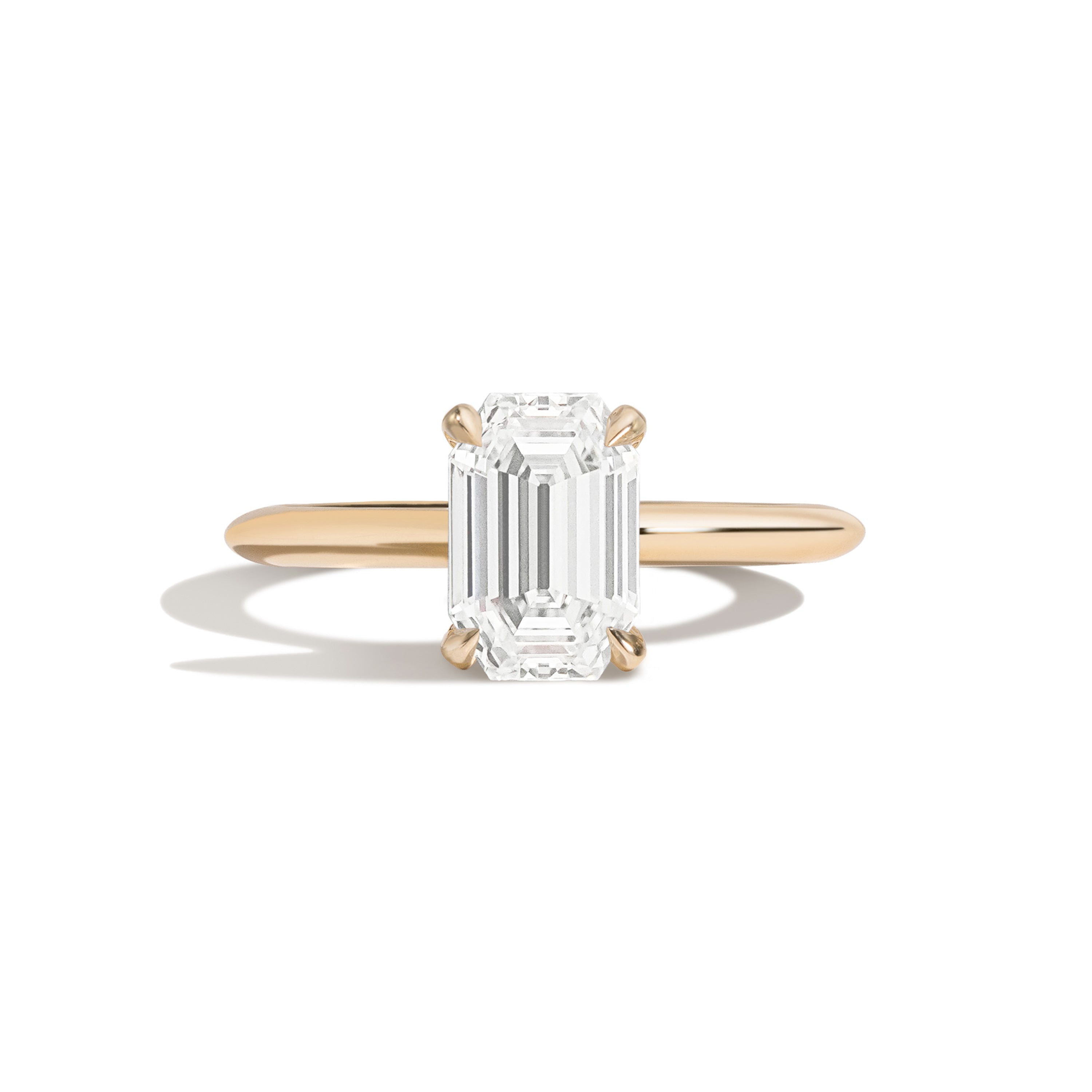 Shahla Karimi Jewelry Old Mined Emerald 14K Gold Ring on a white background