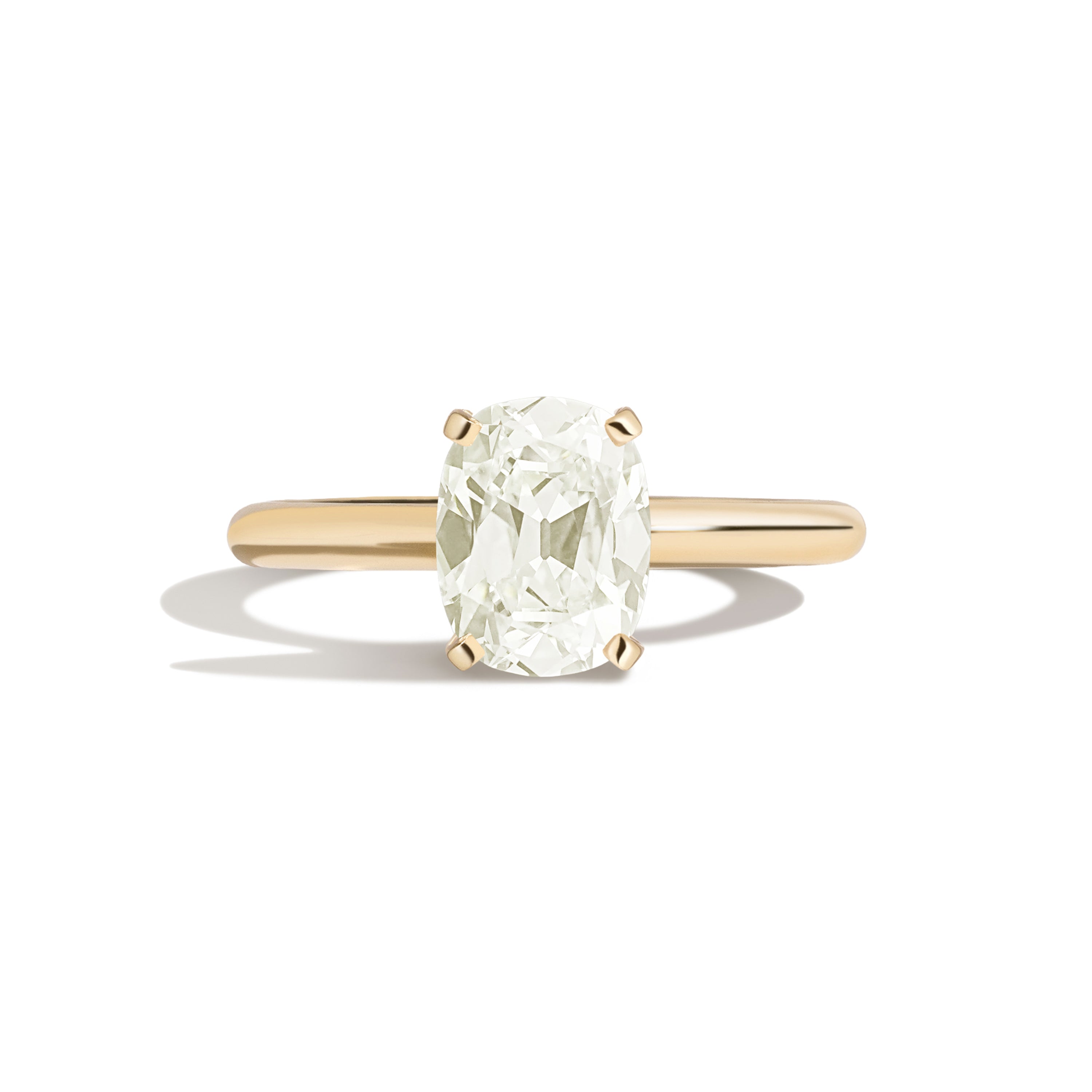 Shahla Karimi Jewelry Old Mine Cushion 14K Gold Ring on a white background