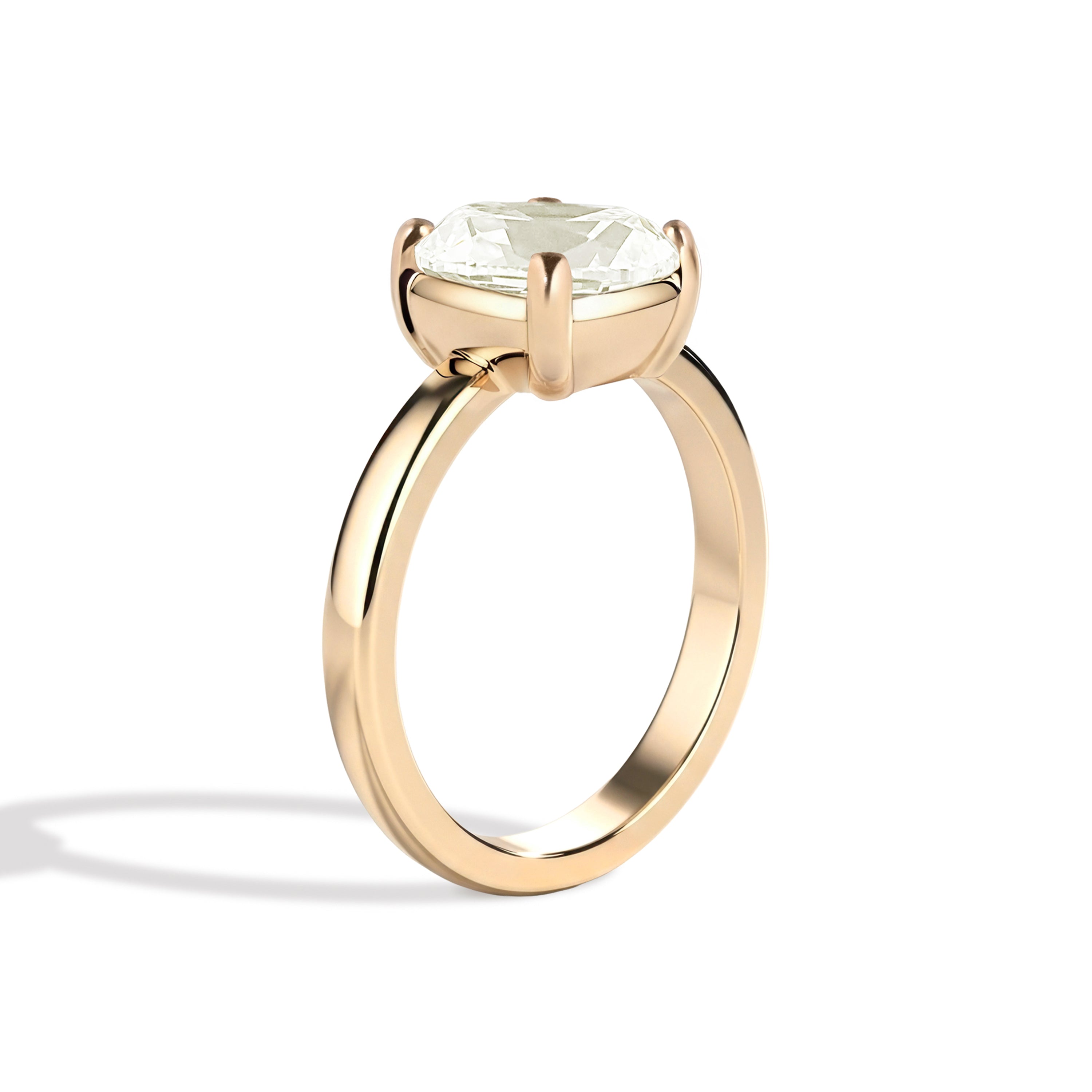 Shahla Karimi Jewelry Old Mine Cushion 14K Gold Ring on a white background