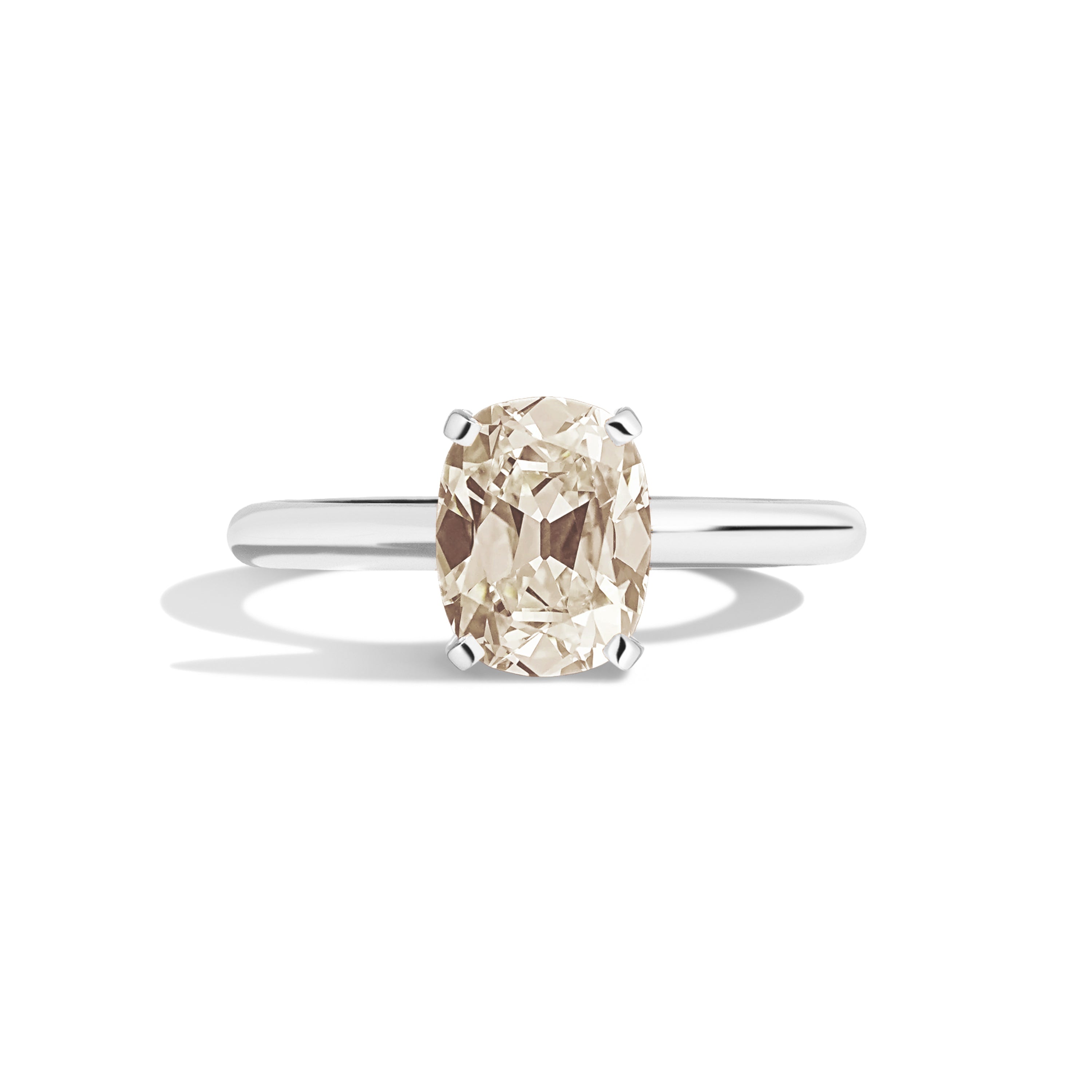 Shahla Karimi Jewelry Old Mine Cushion 14K Gold Ring on a white background