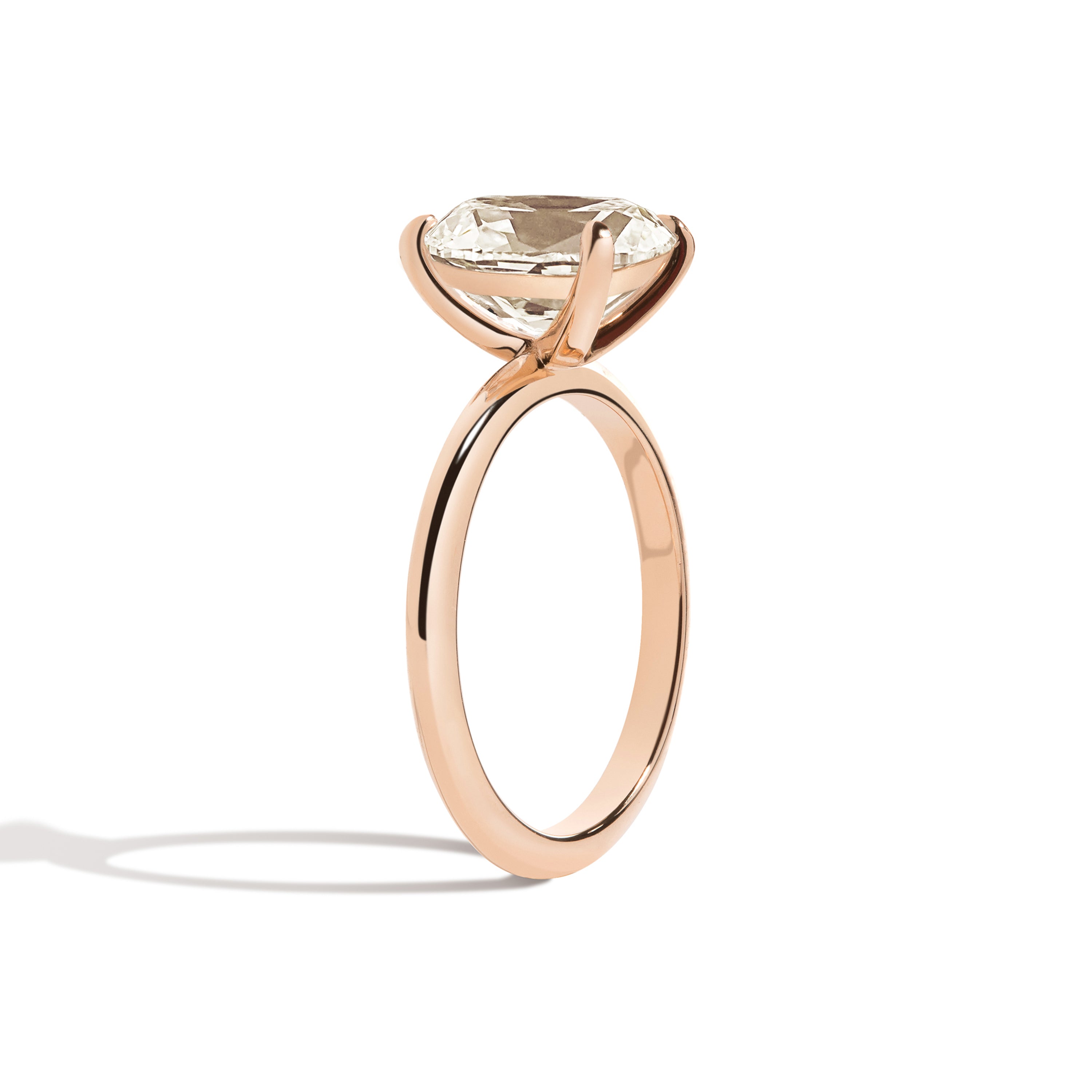 Shahla Karimi Jewelry Old Mine Cushion 14K Gold Ring in a white background