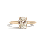 Shahla Karimi Jewelry Old Mine Cushion 14K Gold Ring in a white background