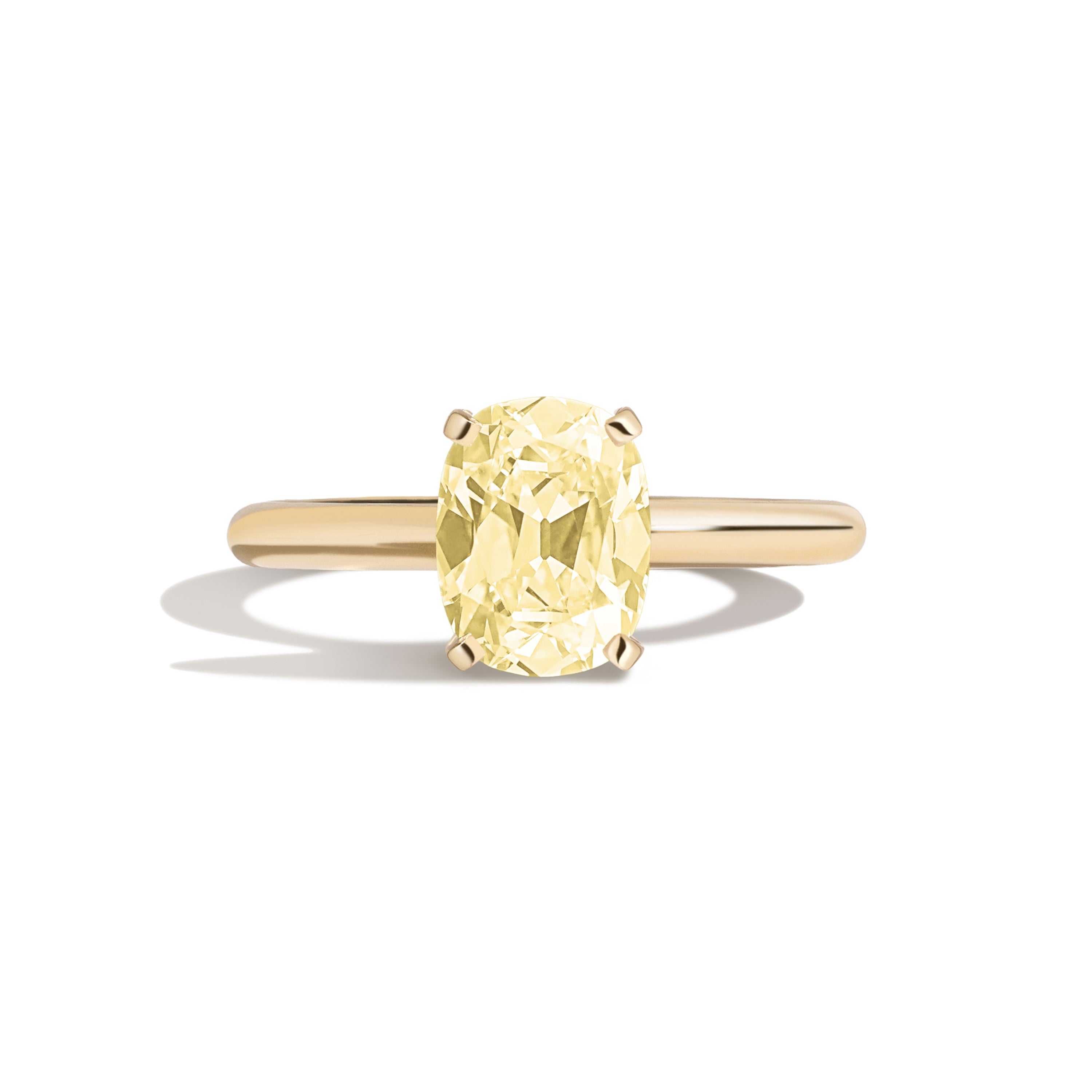 Shahla Karimi Jewelry Old Mine Cushion 14K Gold Ring on a white background