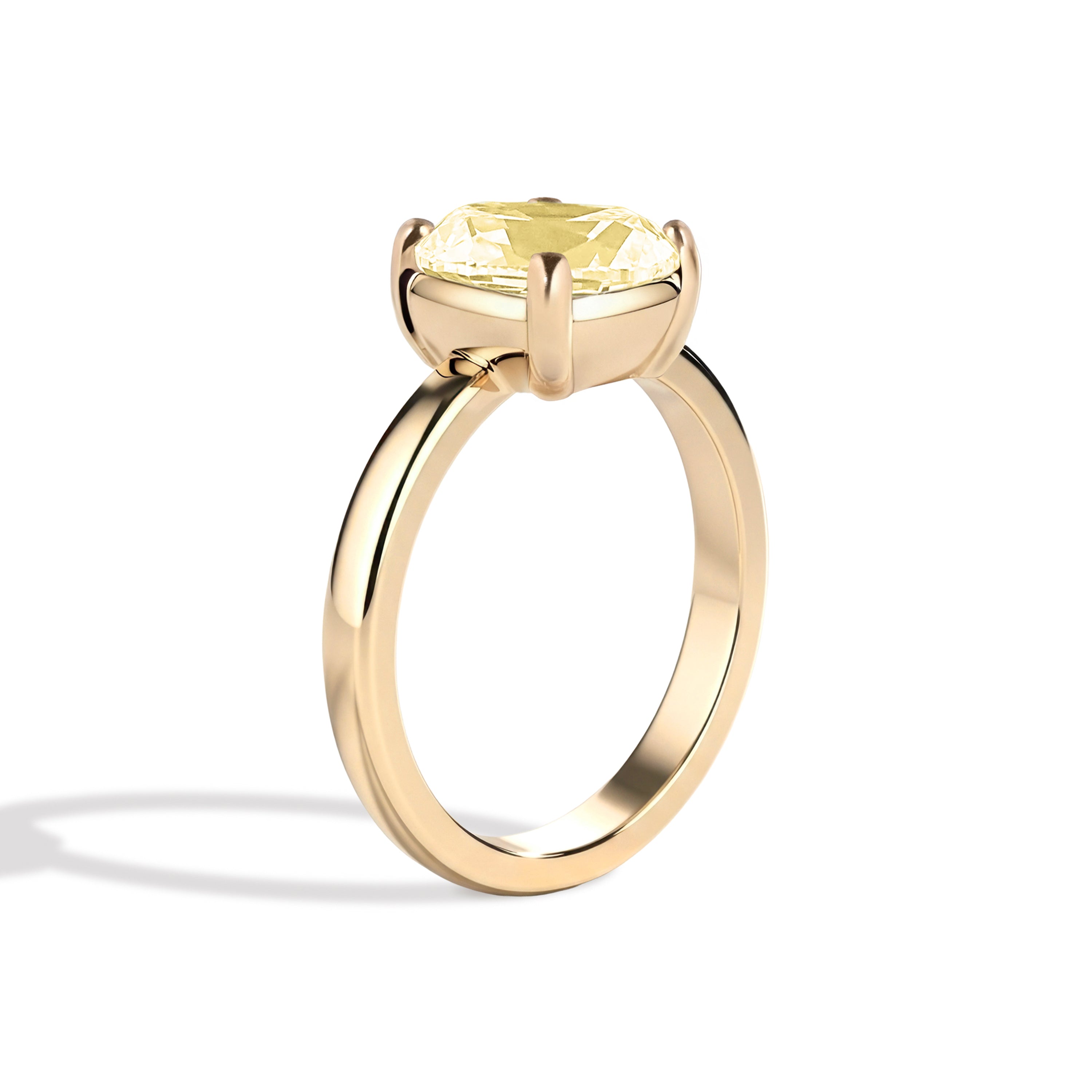 Shahla Karimi Jewelry Old Mine Cushion 14K Gold Ring on a white background