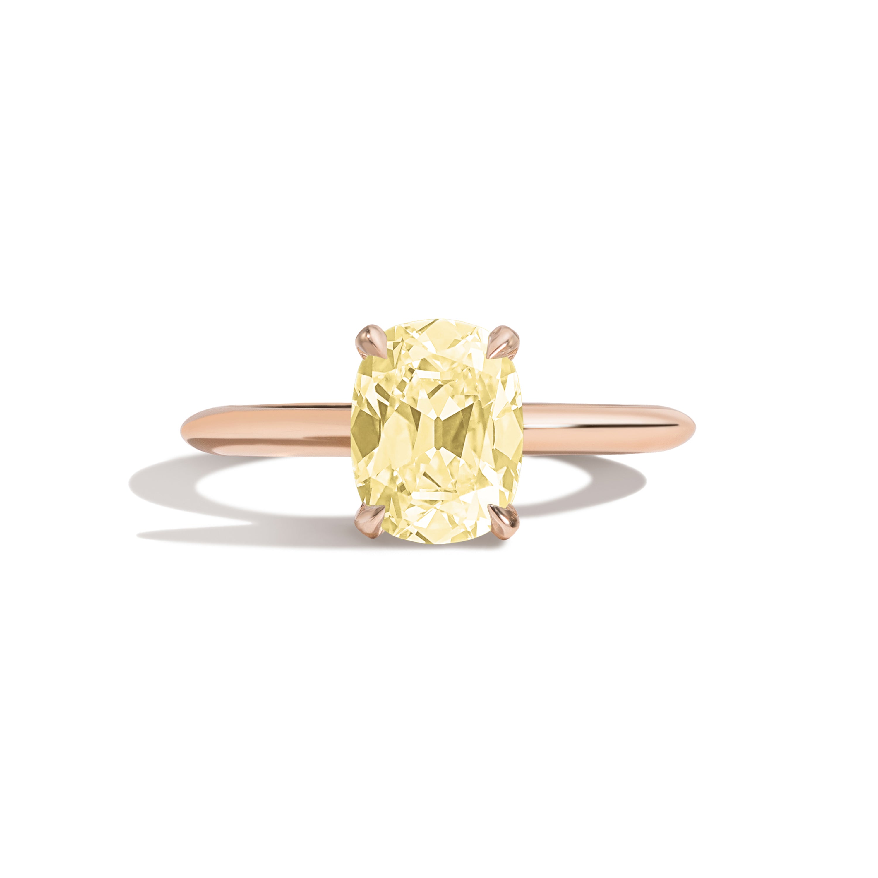 Shahla Karimi Jewelry Old Mine Cushion 14K Gold Ring on a white background