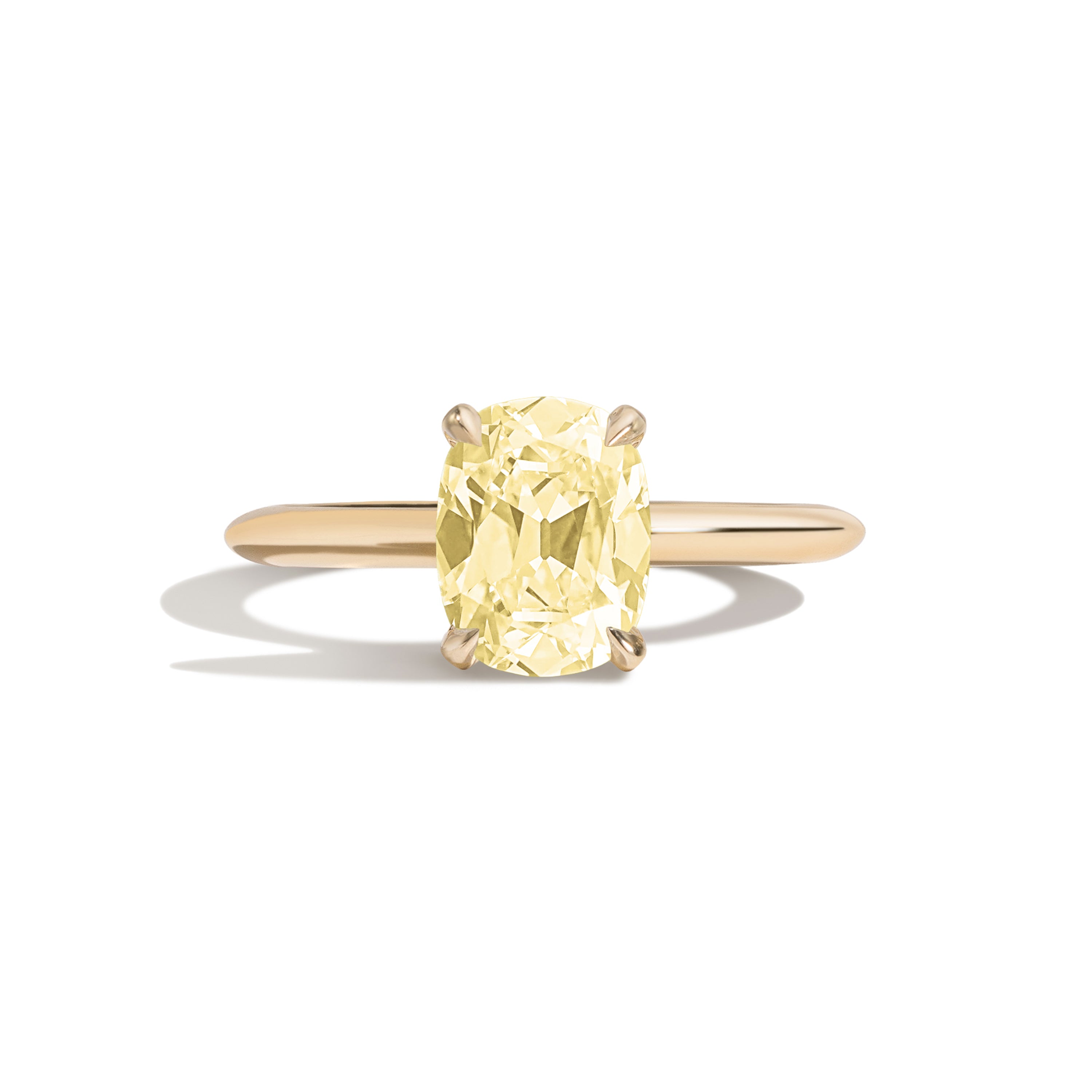 Shahla Karimi Jewelry Old Mine Cushion 14K Gold Ring on a white background