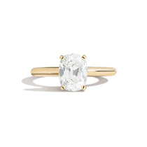 Shahla Karimi Jewelry Old Mine Cushion 14K Gold Ring on a white background