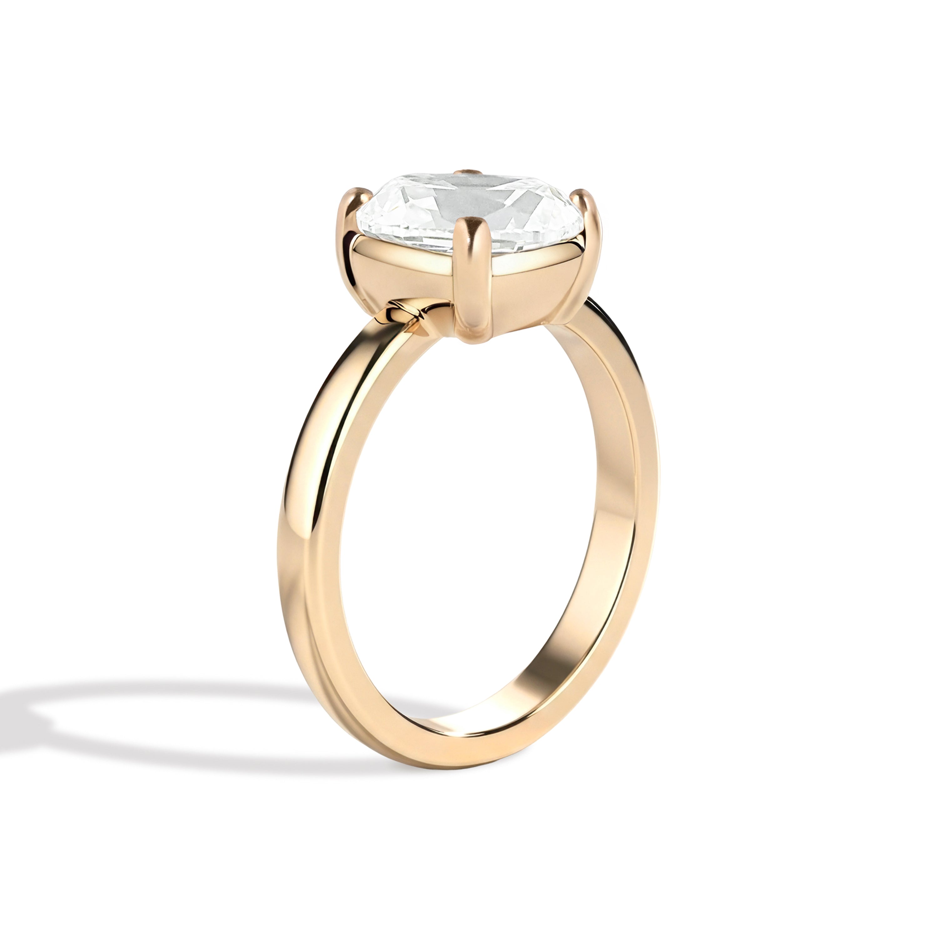 Shahla Karimi Jewelry Old Mine Cushion 14K Gold Ring on a white background