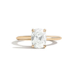 Shahla Karimi Jewelry Old Mined Cushion 14K Gold Ring on a white background