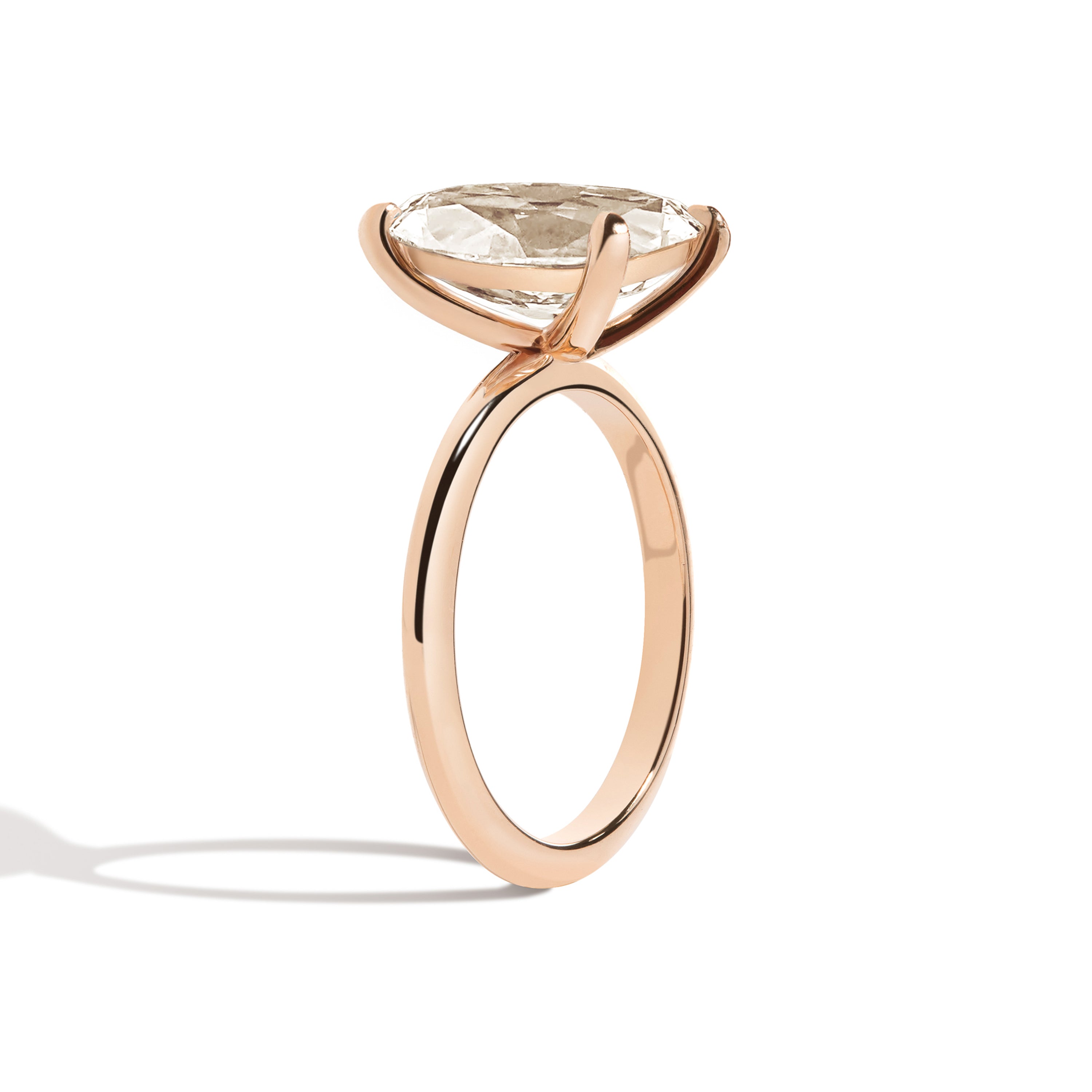 Shahla Karimi Jewelry Old Mine Moval 14K Gold Ring on a white background