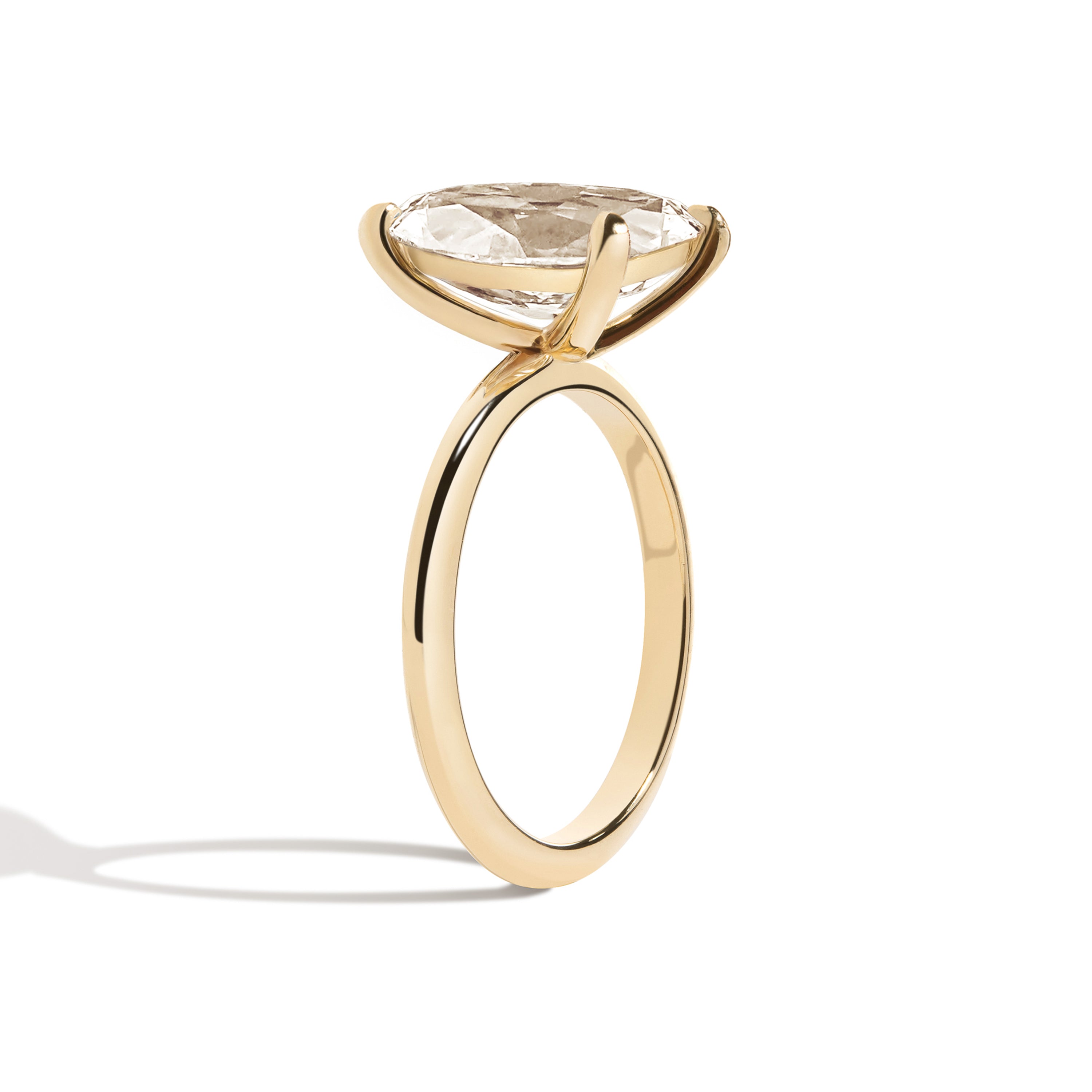 Shahla Karimi Jewelry Old Mine Moval 14K Gold Ring on a white background